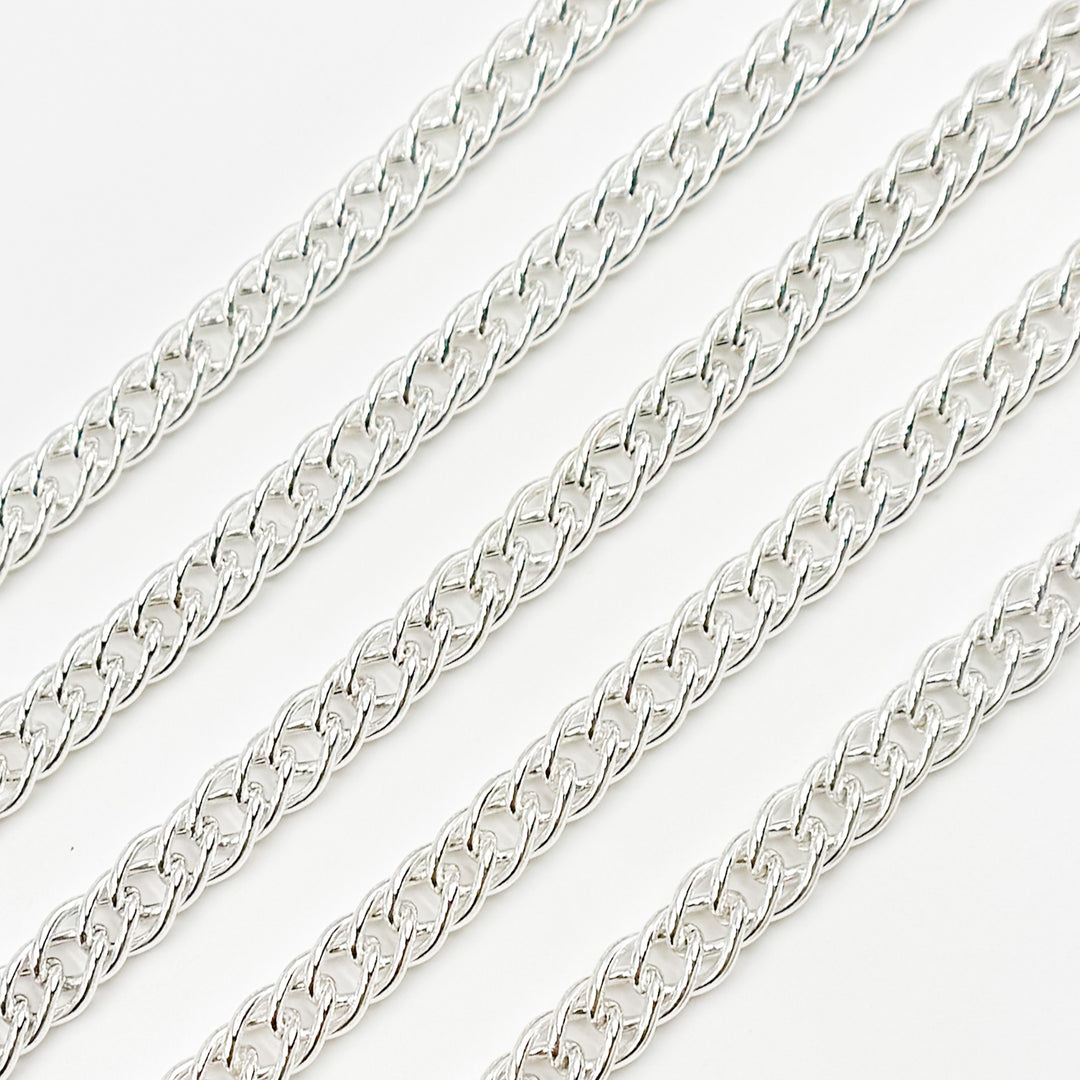 V36SS. Sterling Silver Double Curb Chain