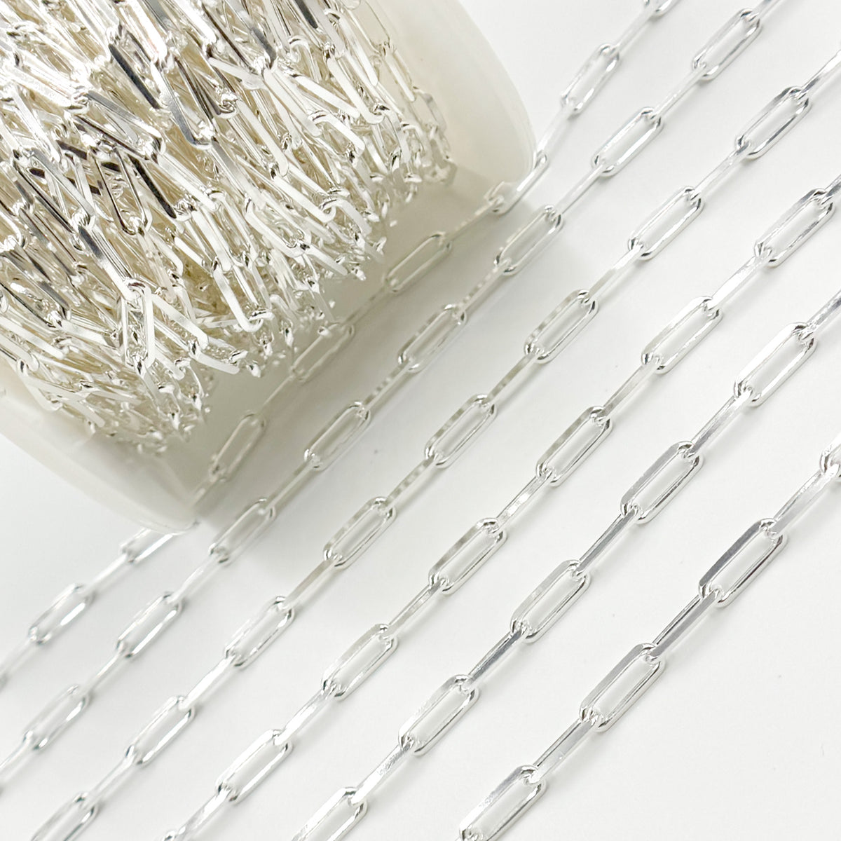 Sterling Silver Diamond Cut Paperclip Chain