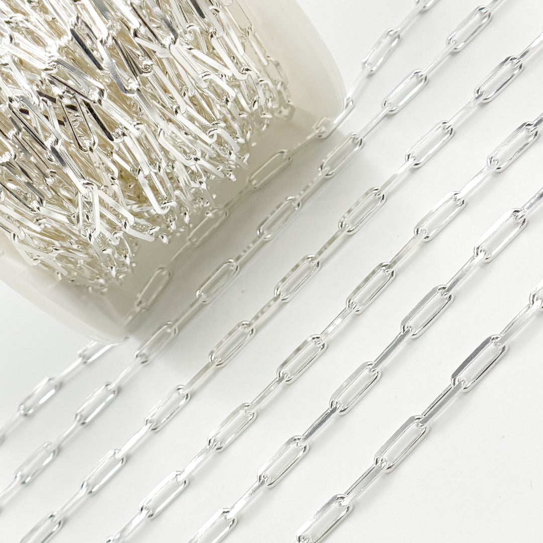 Sterling Silver Diamond Cut Paperclip Chain
