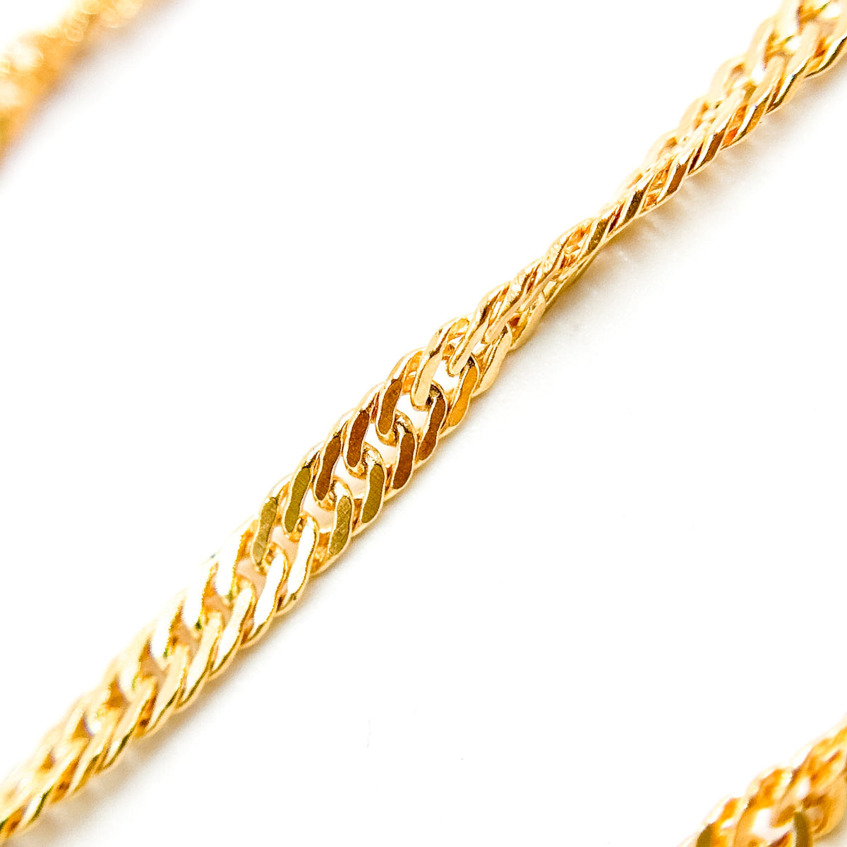 V317GF. 14K Gold Filled Twisted Singapore Unfinished Chain