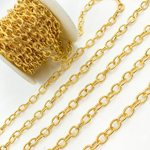 Load image into Gallery viewer, V59GP. Gold Plated 925 Sterling Silver Textured Oval Link Chain