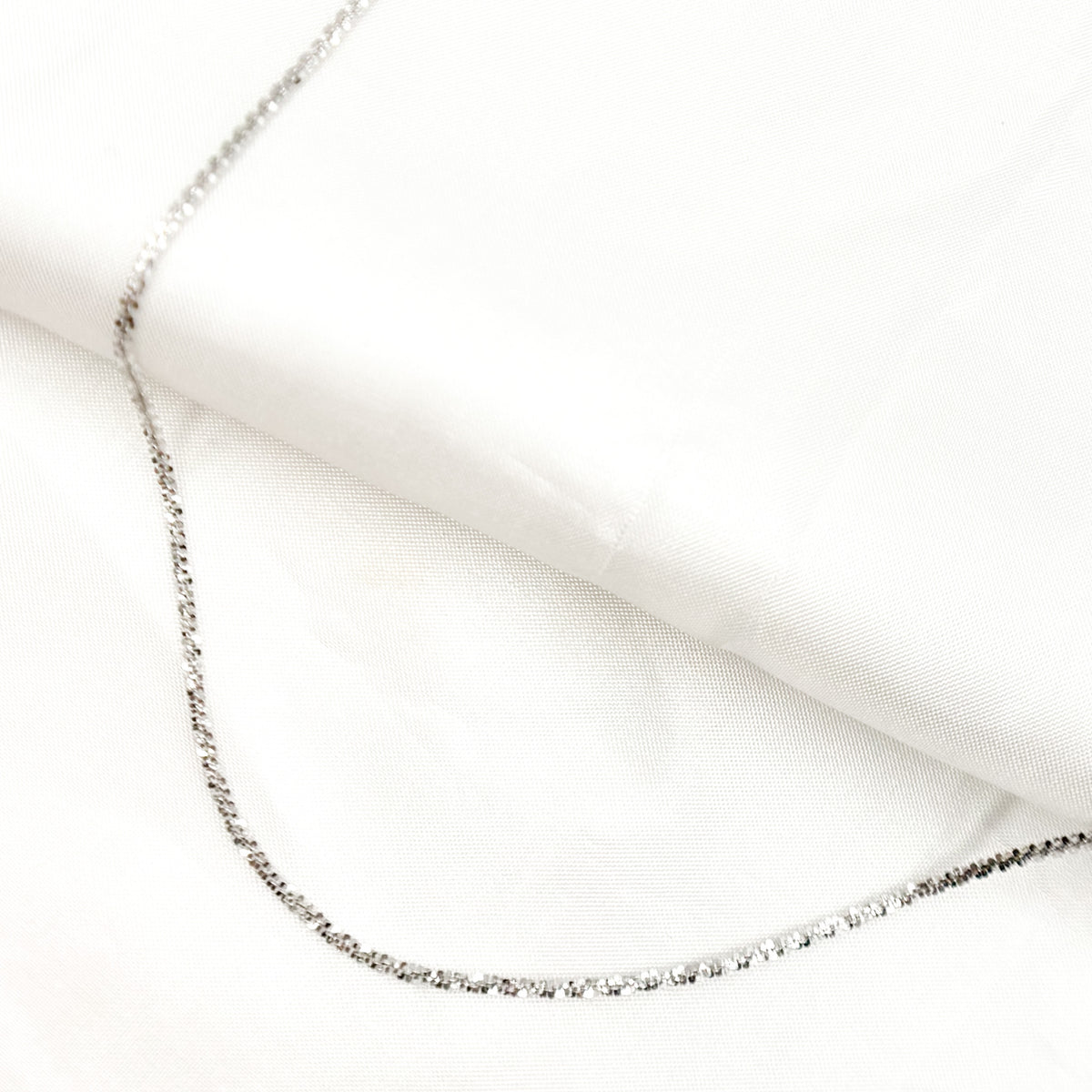 14K Solid White Gold Margarita Chain