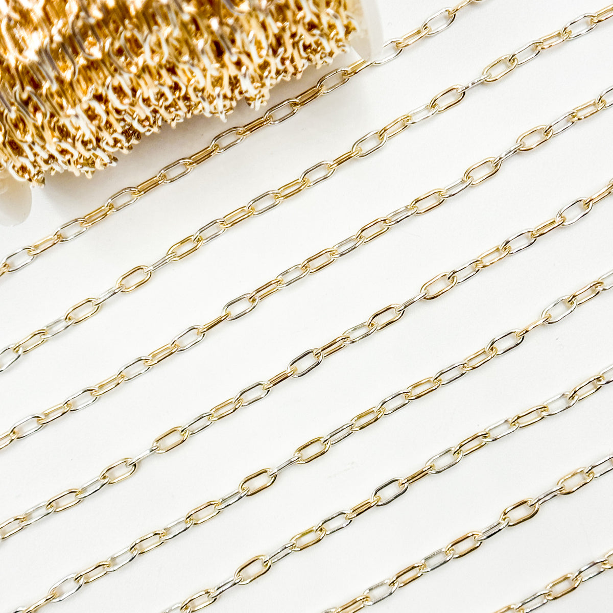 XM/3106XETT. 14k Gold Filled Smooth Paperclip Link Chain