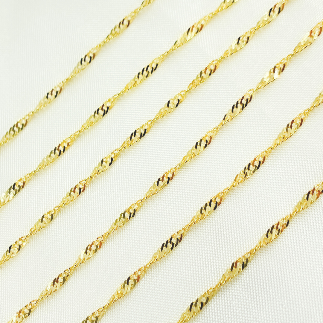 14k Solid Gold Singapore Chain