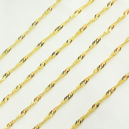 14k Solid Gold Singapore Chain