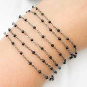 Sterling Silver Black Color Enamel Chain