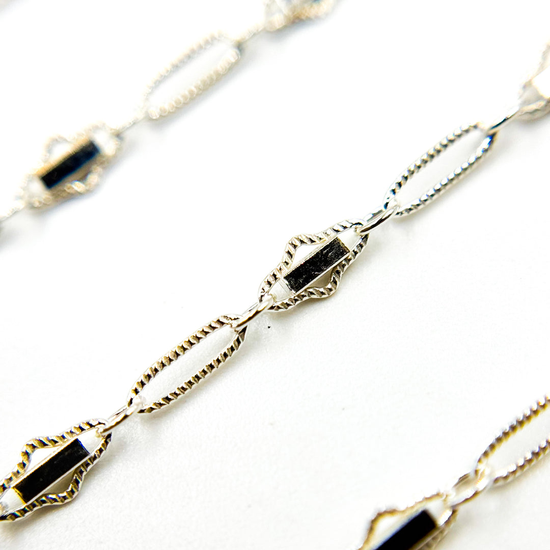 Sterling Silver Fancy Twisted Oval Link Chain