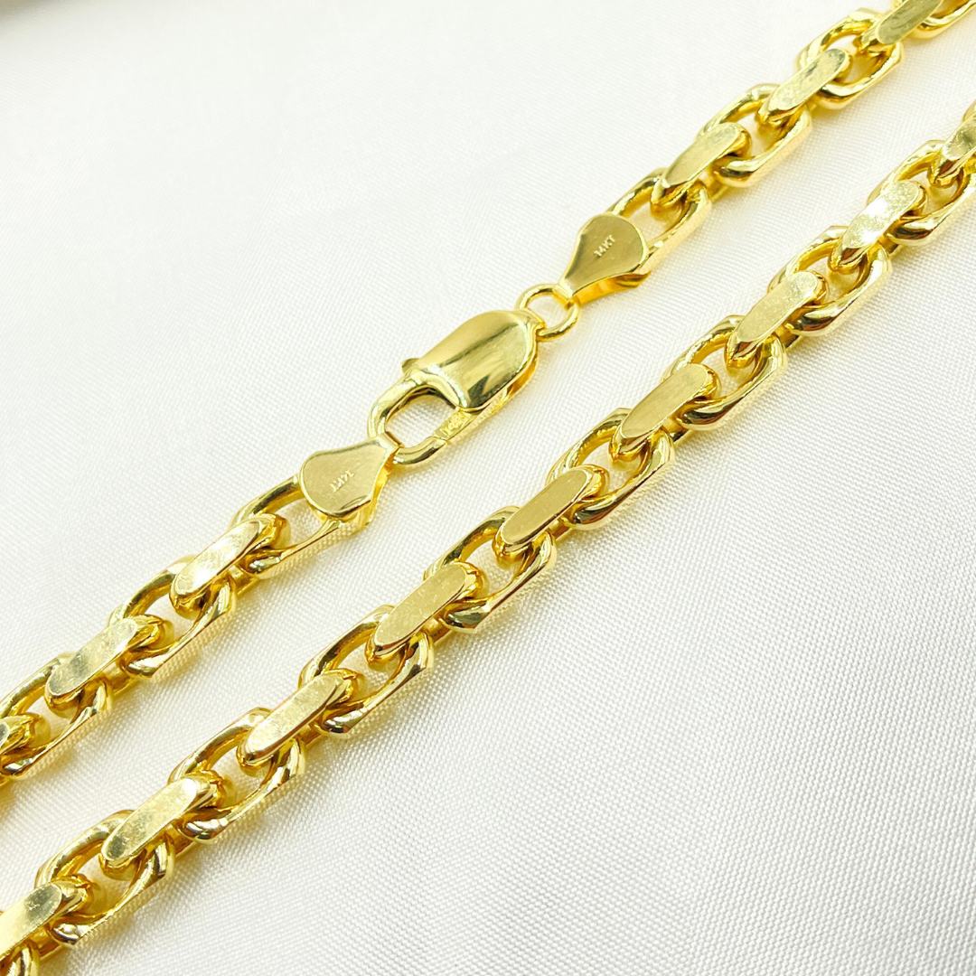 250R04CLH4. 14k Solid Gold Diamond Cut Box Chain