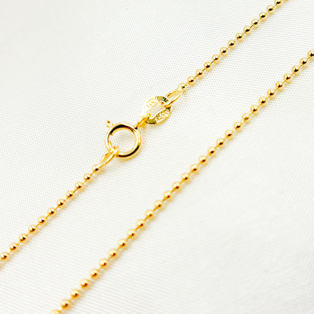 120CP. 14K Solid Yellow Gold Ball Link Chain