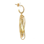 Load image into Gallery viewer, 15850005068. 14K Solid Gold Twist Double Oval Hollow Dangle Earrings