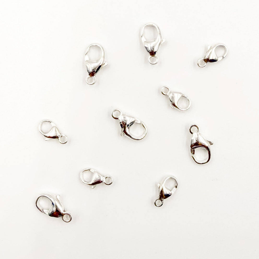 0925TC. White Sterling Silver Trigger Clasps with Fixed Ring