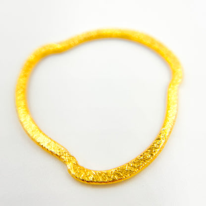  Gold-plated Sterling Silver Brushed Uneven Connector