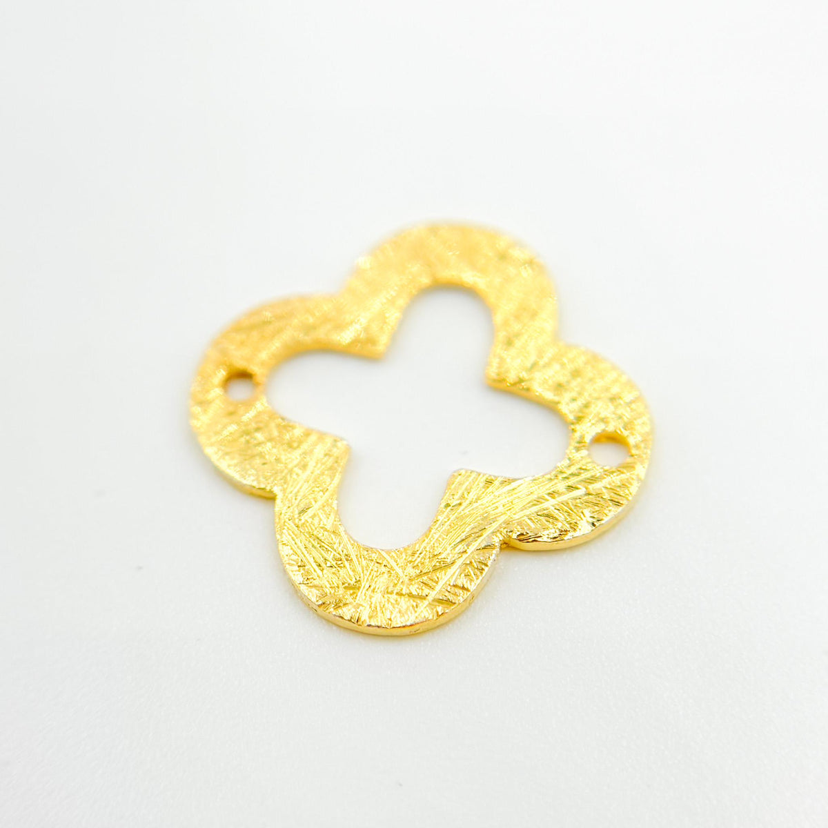 GPBS16. 15mm Gold-plated Sterling Silver Brushed Flower Connector