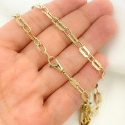 14k Solid Yellow Gold Mirror Flat Octagon Link Chain