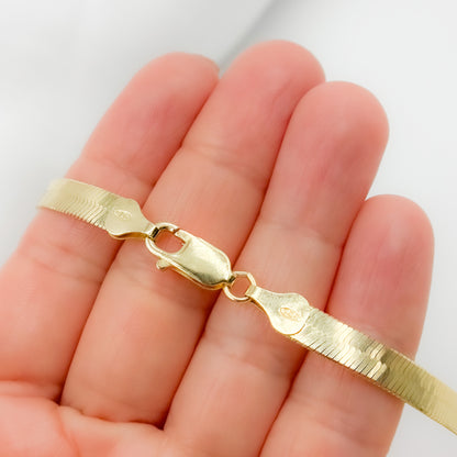 Gold Plated 5.5mm Herringbone Necklace