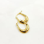 Load image into Gallery viewer, GER179. 14K Solid Gold Textured Hollow Hoops Earrings