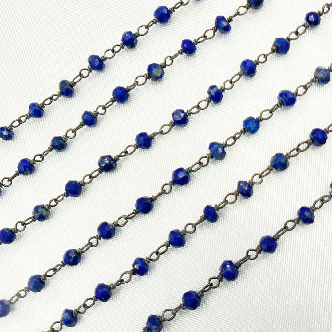 Lapis Lazuli Oxidized Wire Chain. LAP5