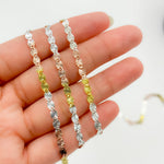 Load image into Gallery viewer, Z120GSR. White Silver, Gold Plated, and Rose Gold Plated Silver Diamond Cut Marina Chain
