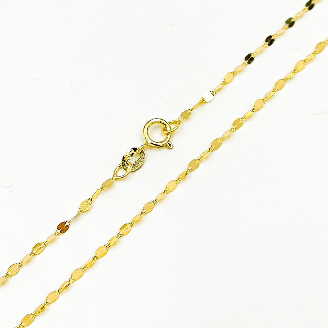 027FV1018K. 18K Solid Gold Flat Marina Chain