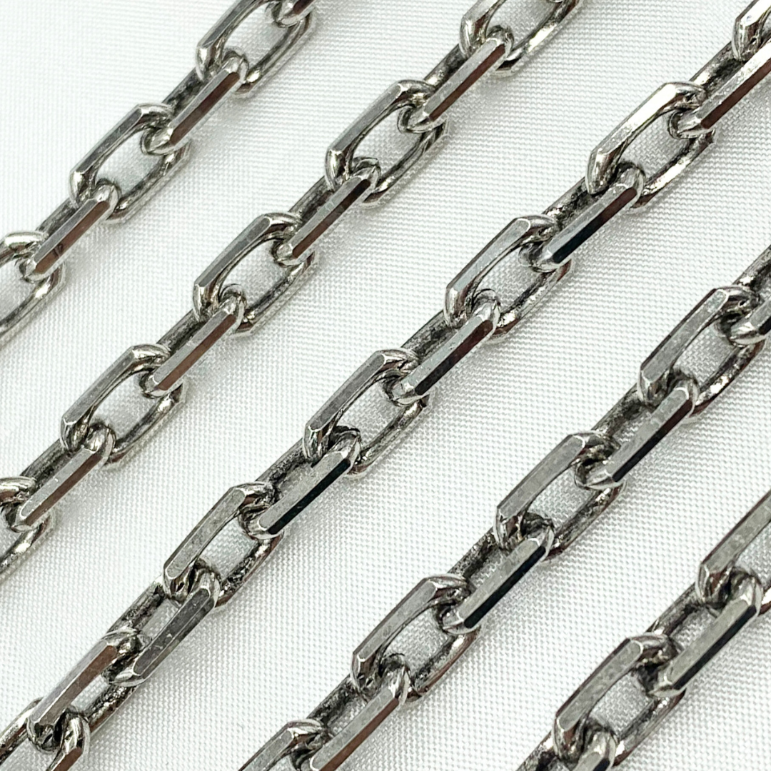 Oxidized 925 Sterling Silver  Diamond Cut Oval Link Chain. Z102OX