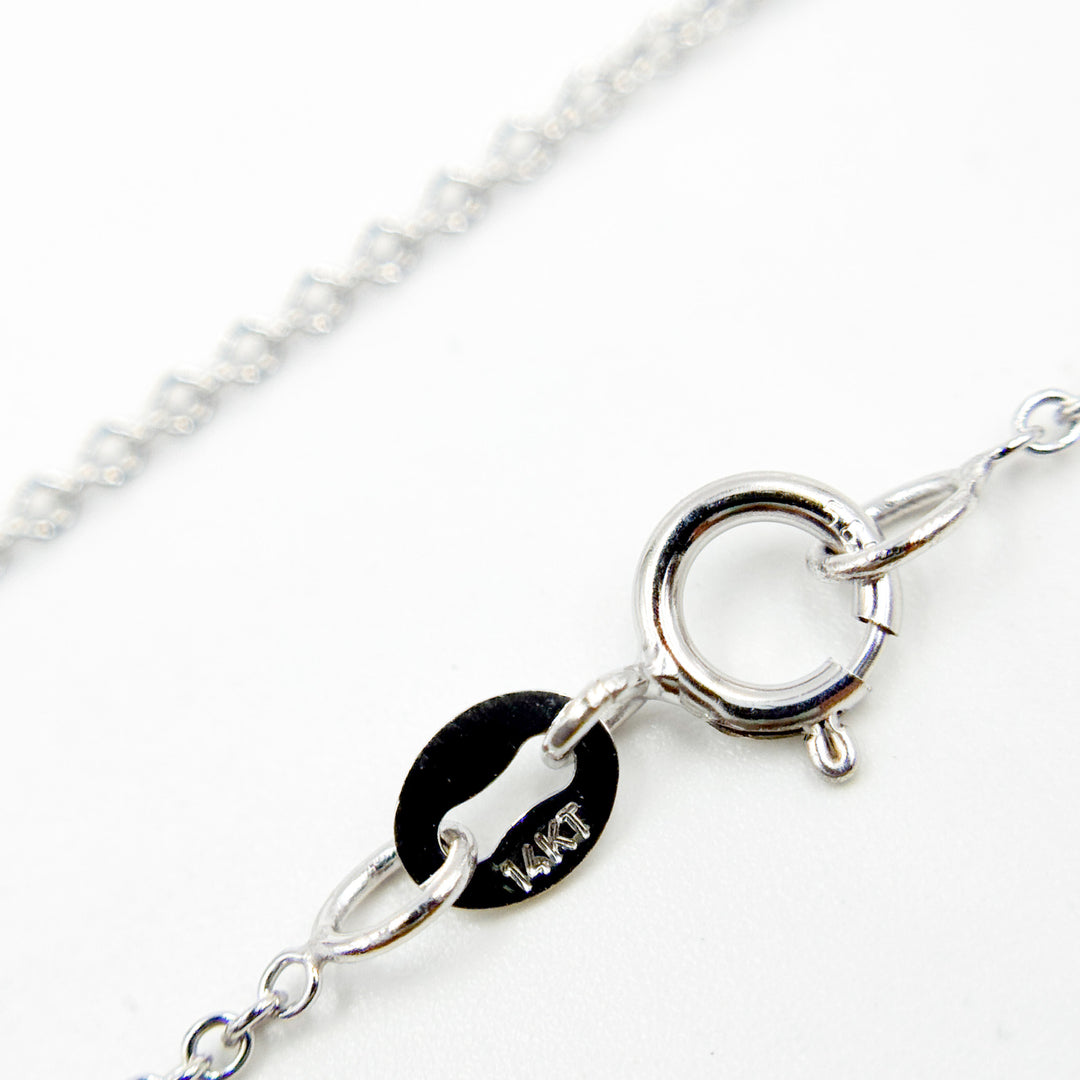 030R01LGJ080WG. 14K Solid Gold Cable Chain with Extender