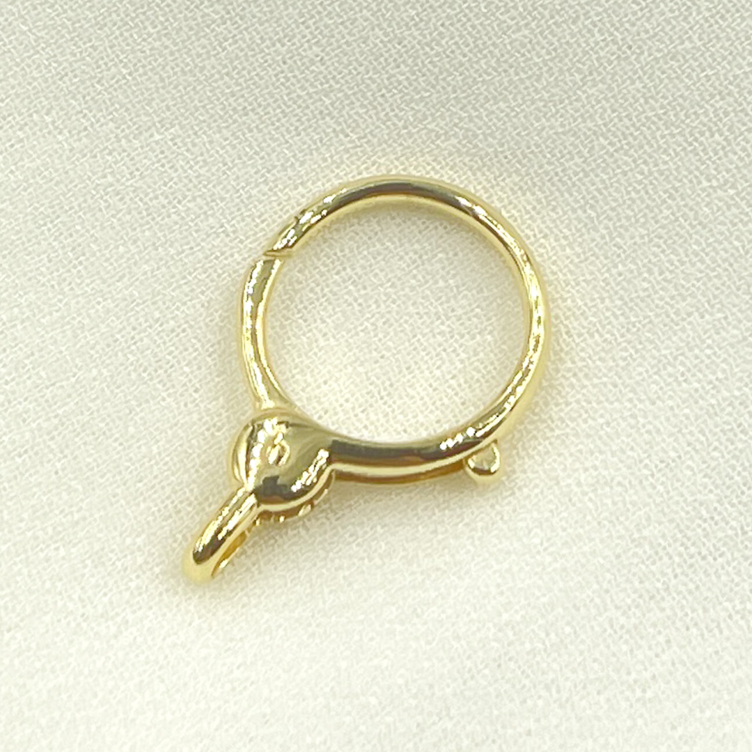 Gold Plated 925 Sterling Silver Round Trigger Clasp 23x16mm. 239