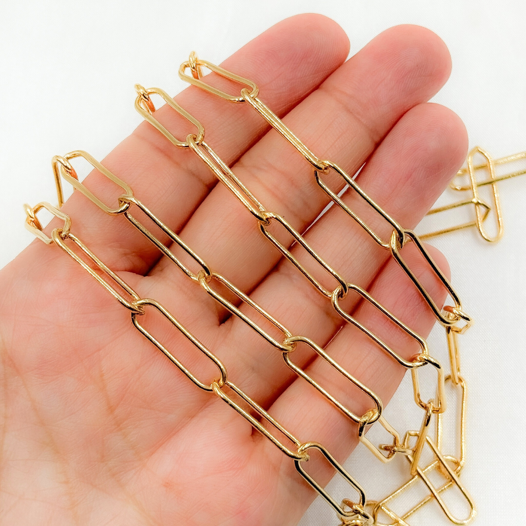 Gold Filled Paperclip Link Chain
