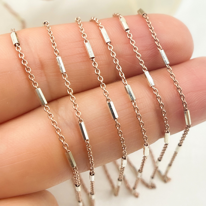 Rose Gold Plated Sterling Silver Satellite Tube Chain
