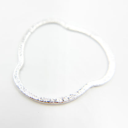  White Sterling Silver Brushed Uneven Connector