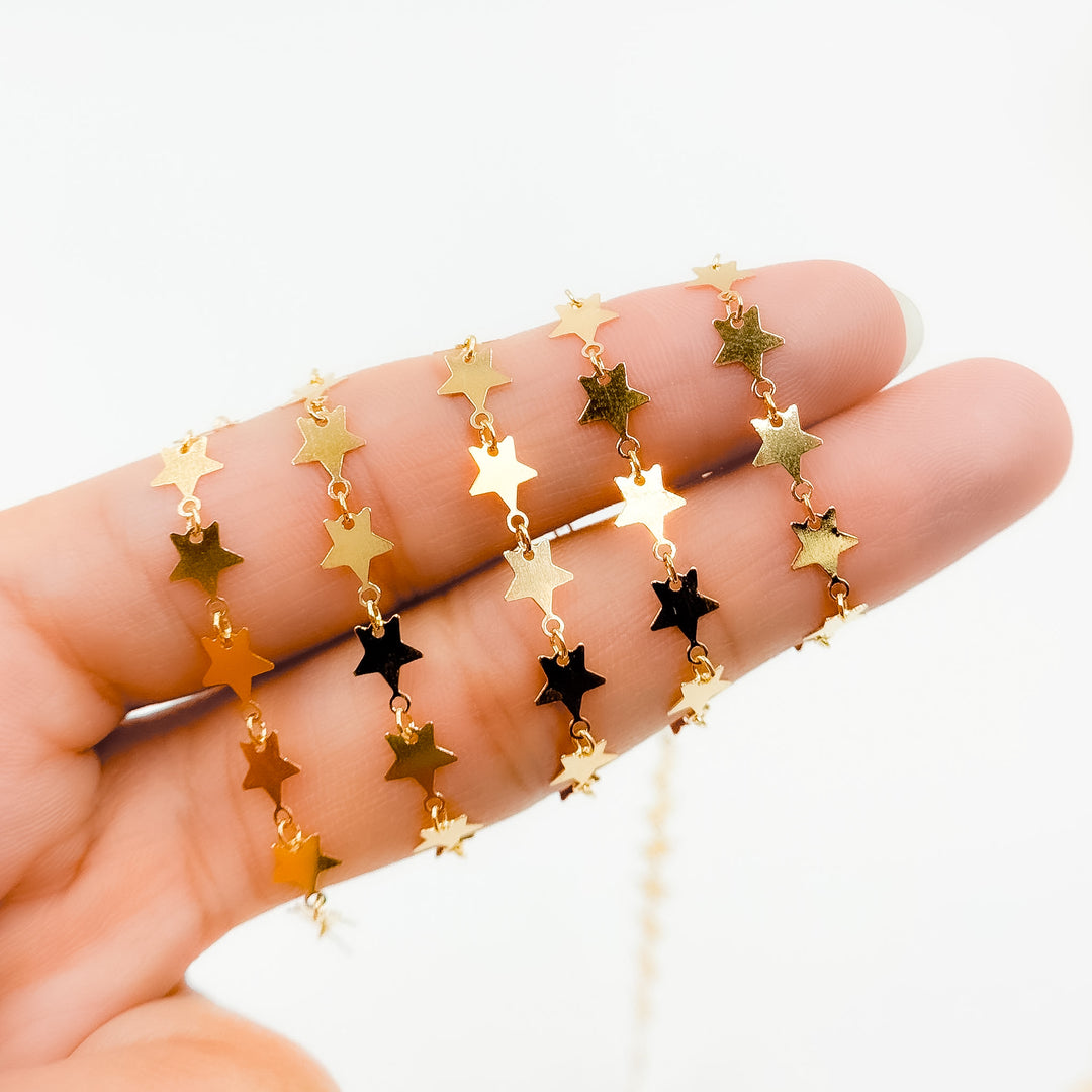 V312GF. 14K Gold-Filled Fancy Star-Link Chain