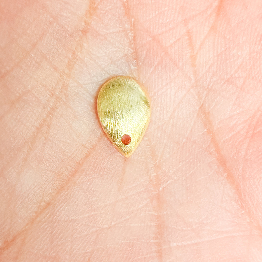 TD6GP. Gold Plated Sterling Silver Curved Tear Drop