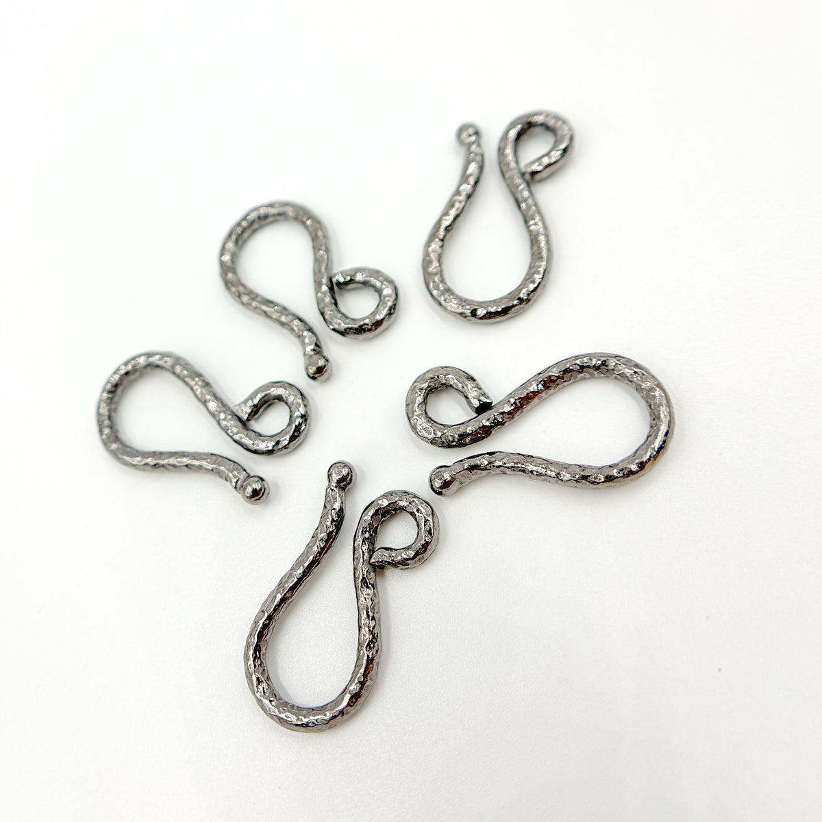 22MM Black Rhodium Sterling Silver Hook Clasp