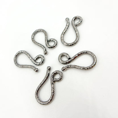 22MM Black Rhodium Sterling Silver Hook Clasp