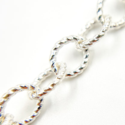 Sterling Silver Twisted Marquise Oval Link Chain