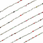 Load image into Gallery viewer, MGS26. Multi Gem Stone Faceted Roundel Wire Wrapped Chain
