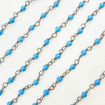 Load image into Gallery viewer, TRQ20. Turquoise Oxidized Sterling Silver Wire Chain
