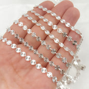 Sterling Silver Textured Circle Link Chain