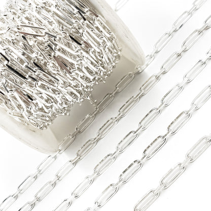 Sterling Silver Diamond Cut Paperclip Chain