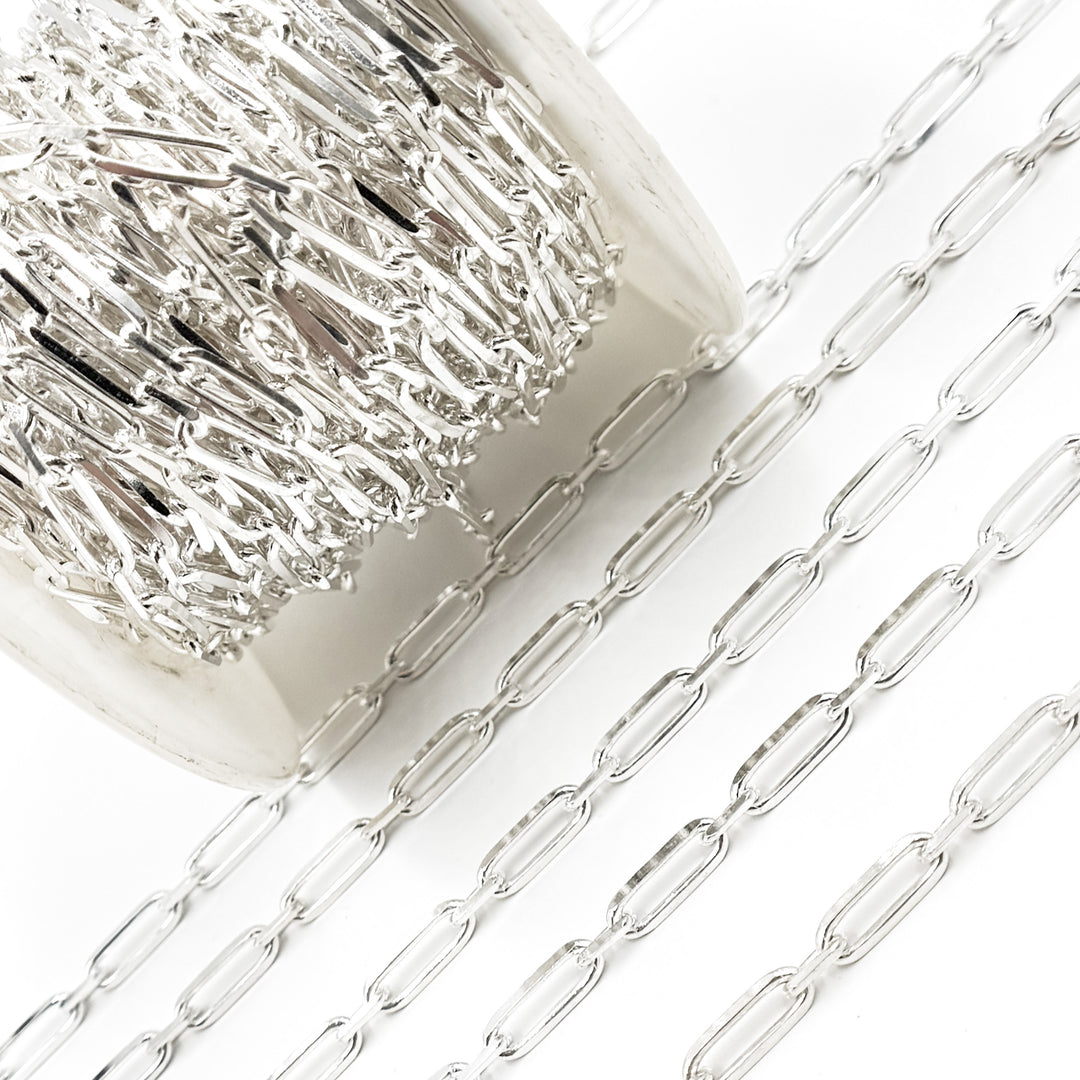 Z48SS. Sterling Silver Diamond Cut Paperclip Chain