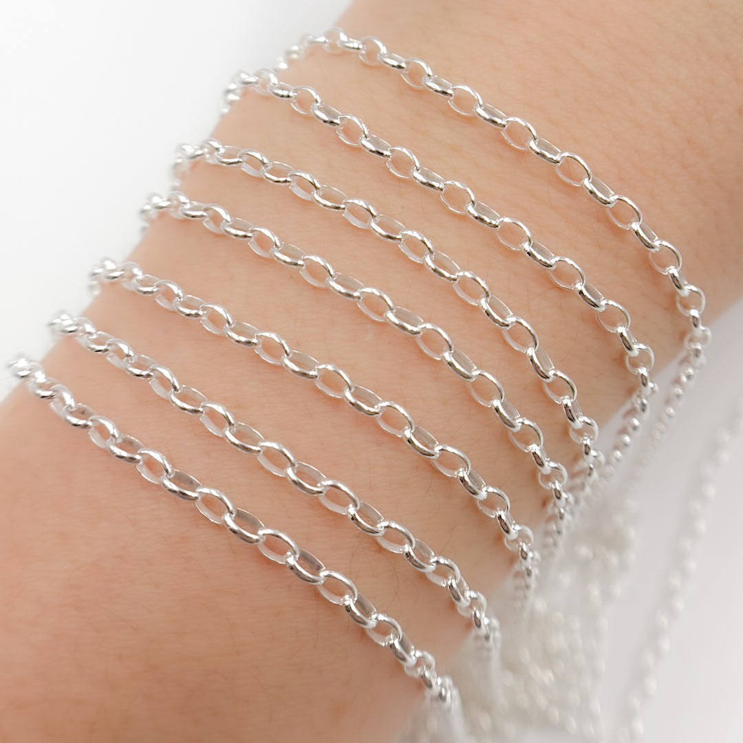 Y125SS. Sterling Silver Oval Link Chain