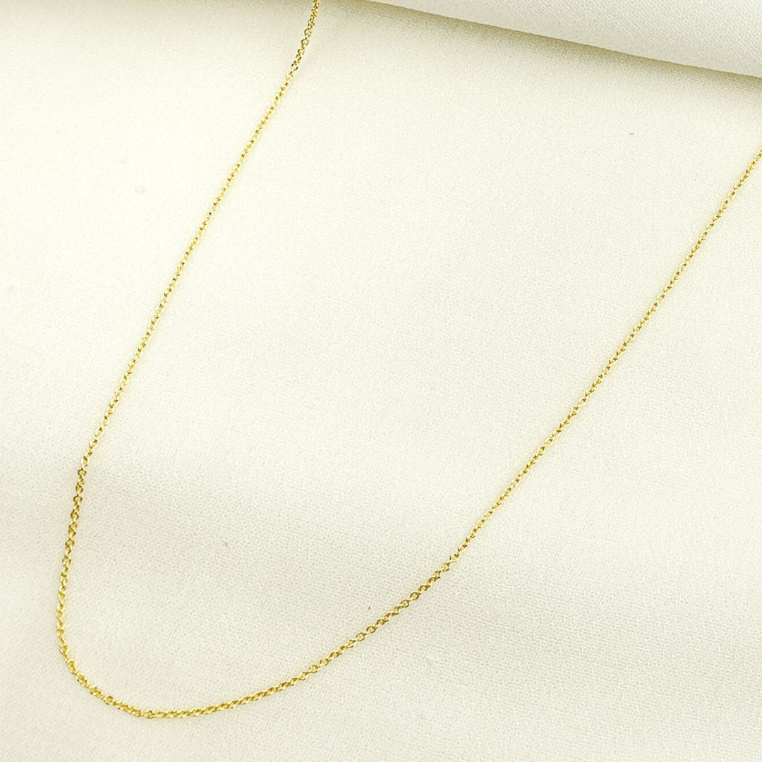 14K Solid Gold Cable Necklace