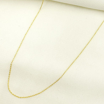 14K Solid Gold Cable Necklace