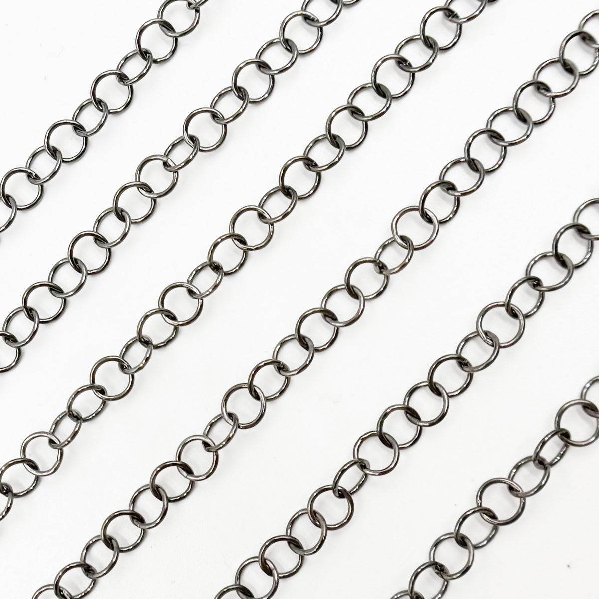 Black Rhodium Sterling Silver Cable Chain