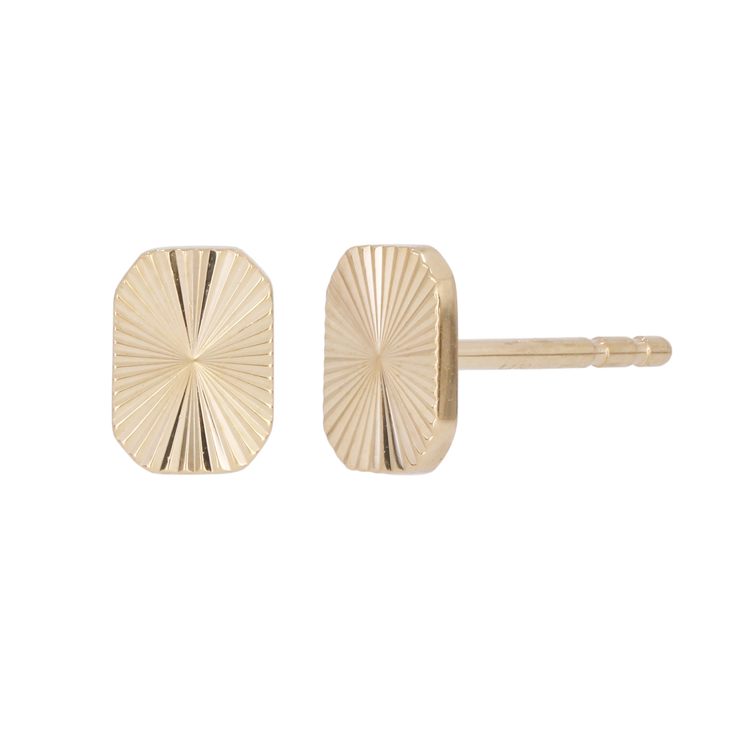 EFZ53578. 14K Solid Gold Rectangle Stud Earrings