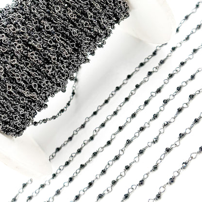 Black Spinel Oxidized Wire Wrap Chain