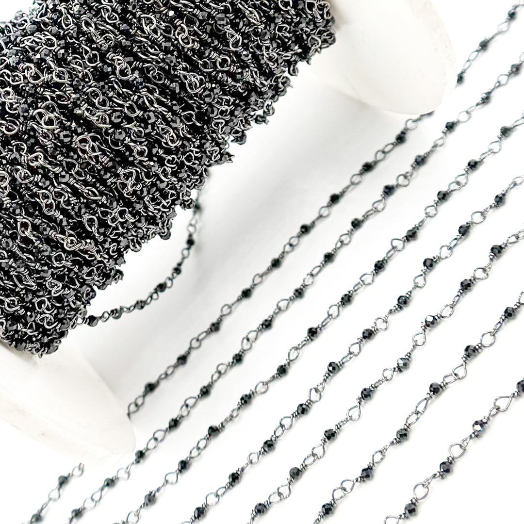 Black Spinel Oxidized Wire Wrap Chain