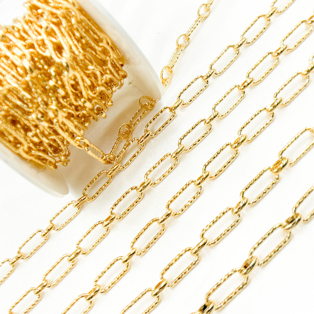 V166GP. Gold Plated 925 Sterling Silver Paperclip Chain
