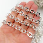 Load image into Gallery viewer, V136SS. Sterling Silver Hollow Flat Oval Link Chain

