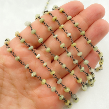 Coated Cats-eye Black Rhodium 925 Sterling Silver Wire Chain