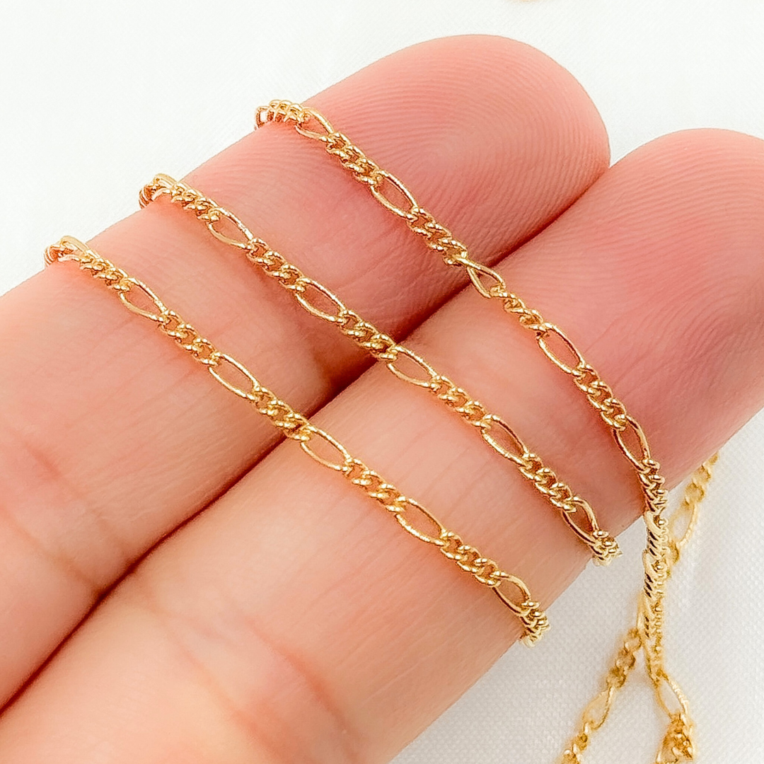 V222GF. 14k Gold Filled Figaro Chain